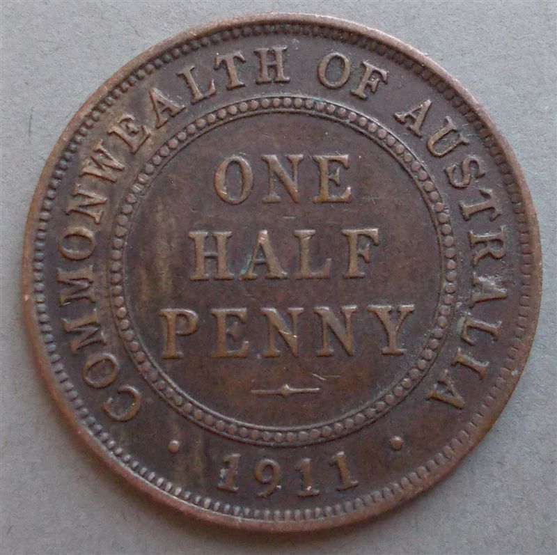Circulated-1911-Half-Penny